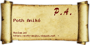 Poth Anikó névjegykártya